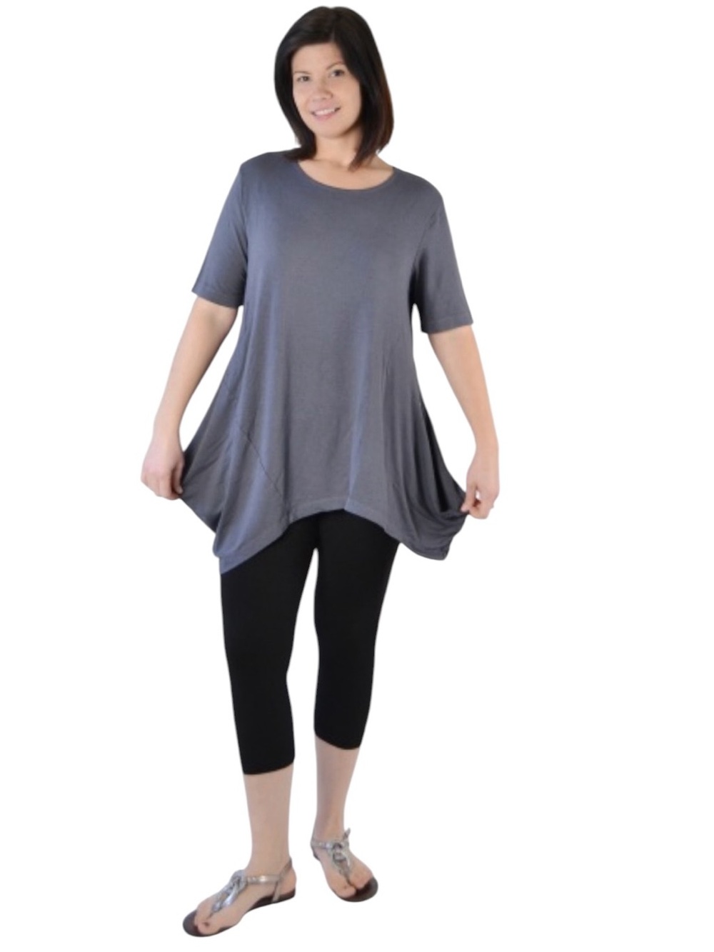 Bryn Walker black bamboo organic cotton spandex cropped leggings